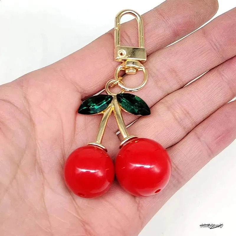 Trendy Alloy Cherry Keychain Charm Accessory Womens Bag Car Pendant Adornment Individualized Decoration For Women 240829 Ddmylovely