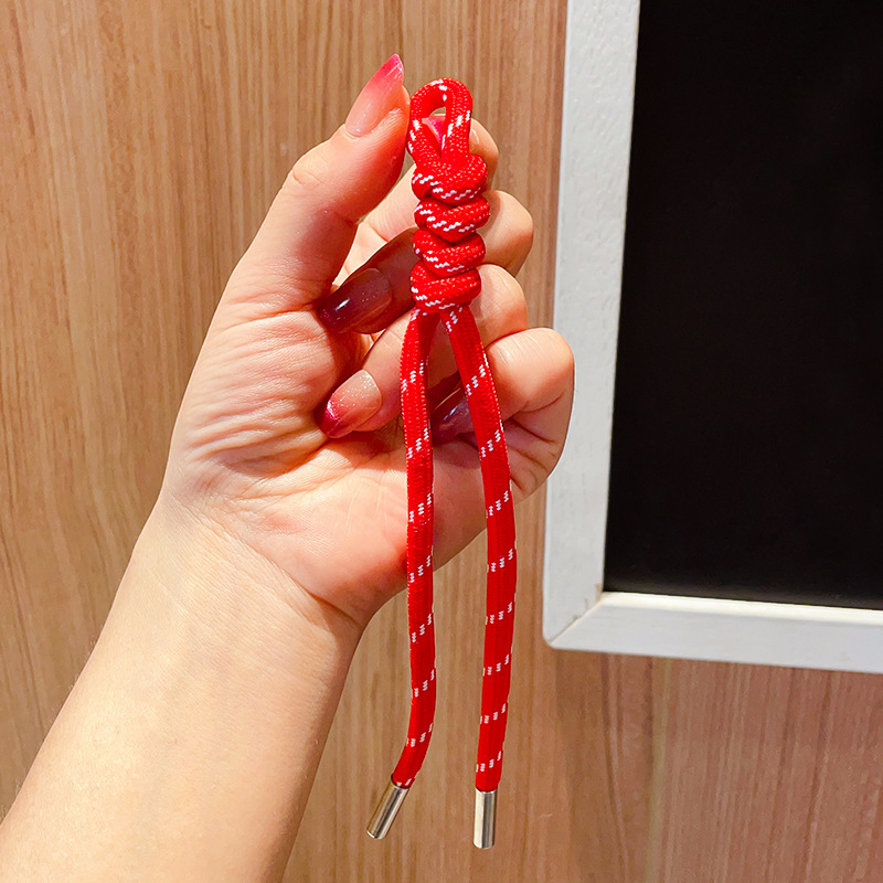 Colorful Ins-Trend Handmade Woven Rope Keychain - Viral Bag Lanyard, DIY Creative Knotted Bracelet