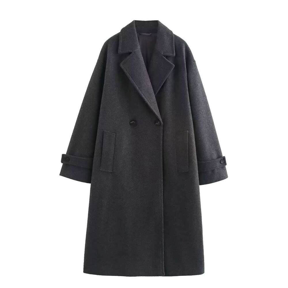 Autumn New Women S Clothing Style Fashionable Tri Color Loose Collar Long Sleeve Coat