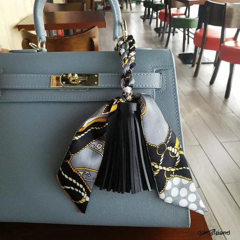 Style Silk Woven Key Lanyard Decoration Soft PU Leather Car Keychain Accessories Fashion Womens Tote Bag Jewelry Pendant 250227 Ddmyfriend