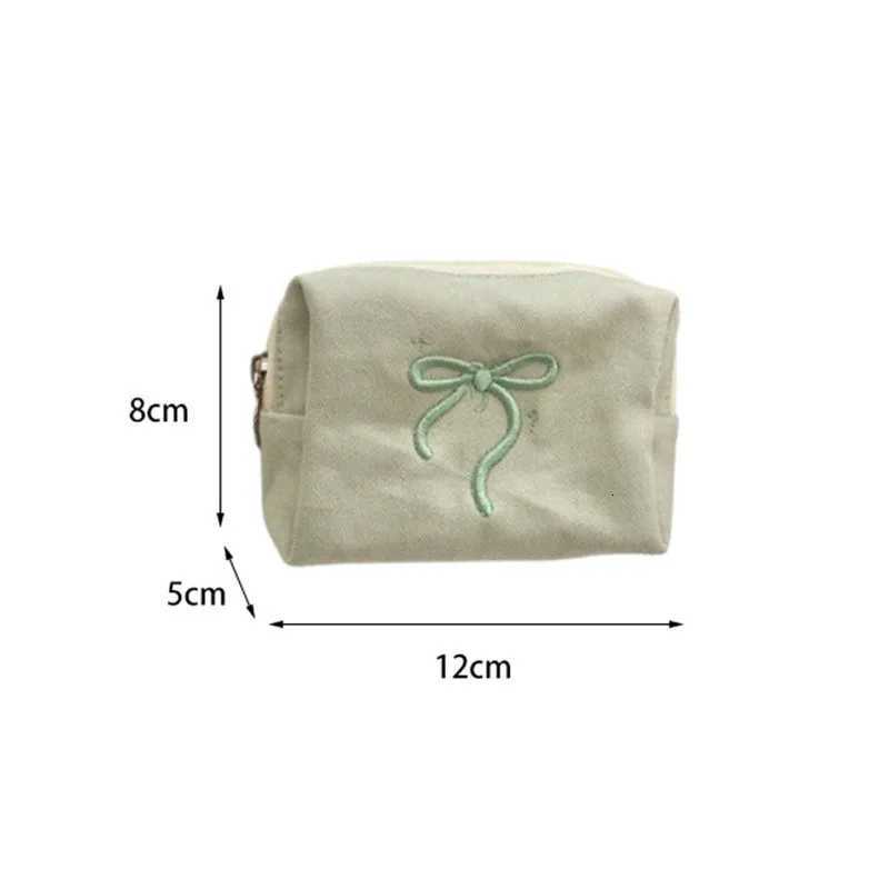 2025 Chic Cute Bow Makeup Bag for Women Portable Cosmetic Storage Purse Zip Closure Toiletry Bag Pouch PinkT251024