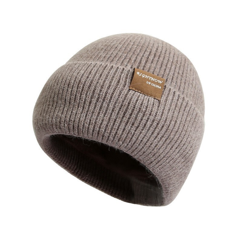 Korean Wool Autumn Winter Thickened Knitted Pullover Cold Large Head Circumference Ear Protection Hat for Women