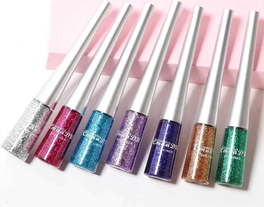 CmaaDu Rich Colour Liquid Eye Liner Pigment Silver Highly Glitter Waterproof LongWearing Precise Eyleliner Cosmetic MakeupL251024