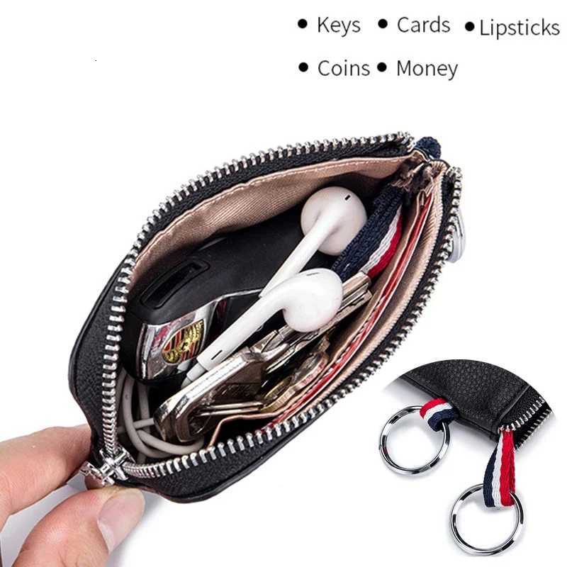 Mens Coin Purse Women Mini Wallet Split Leather Zipper Drivers License Key Case Card Holder Change Purse for Man Clutch Wallet Z251023