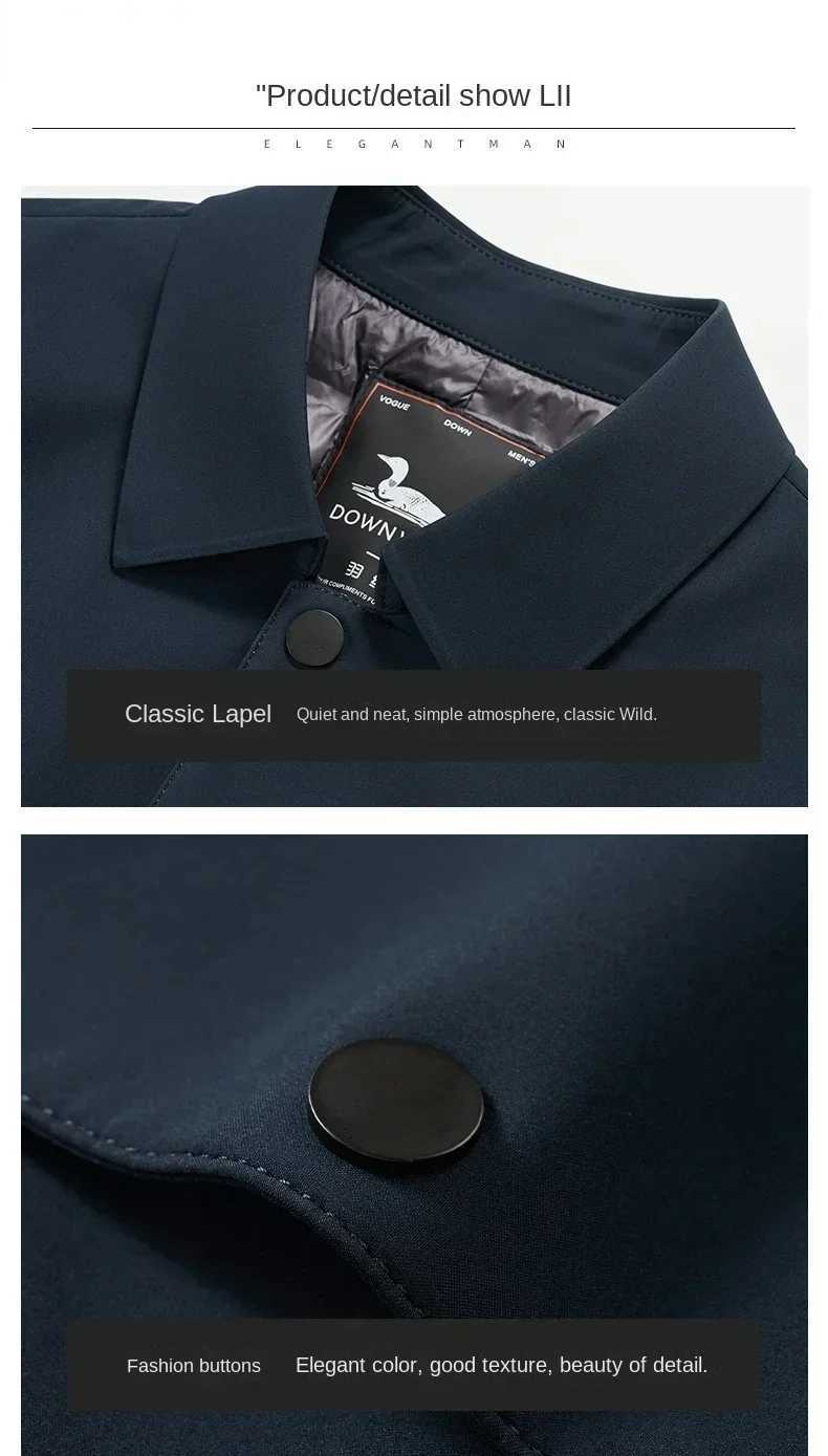 Luxury Brand Long Down Jacket Mens Winter Casual Thick Flip Collar White Duck Down Warm Parka Business Lightweight Trench Coat Z251024