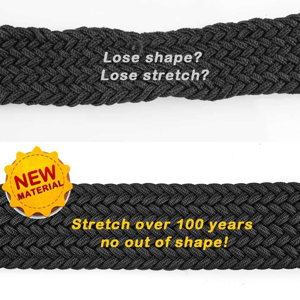 Plus Size 100190cm 63 67 71 Long Braided Elastic Stretch Belt Big and Tall Mens Metal Buckle W251024