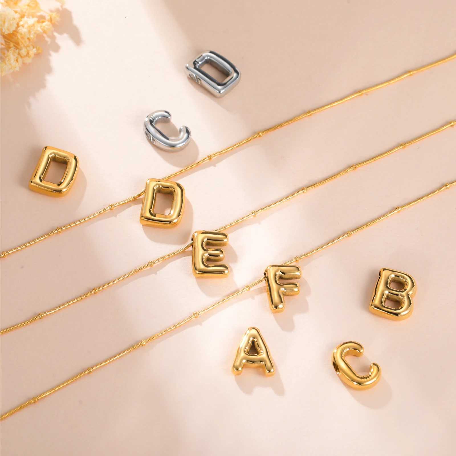 Unift AZ Alphabet Pendant Necklace for Women Stainl Steel Gold Plated Tren Chunky Initial Name Letter Choker Chain JewelryXJ251024