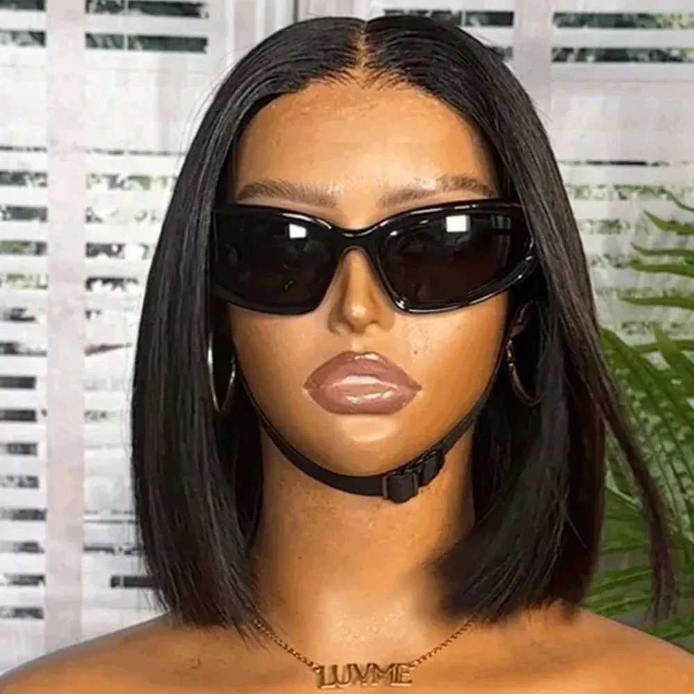 100 Human Hair Black Straight Bob Wig Brazilian Remy 13x4 Transparent Lace Front Wigs 4x4 Closure Lace Frontal Short Bob Wigs W251023