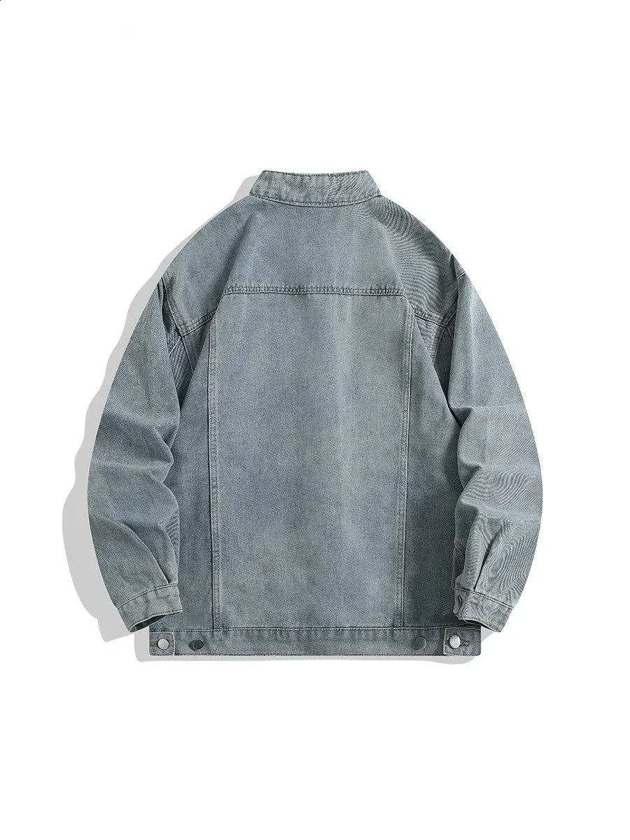 Vintage Chinese Style Denim Jacket Men Streetwear Oriental Clothes Autumn Male Jeans Coat 2025 Fashion Hip Hop Loose Outerwear 251017