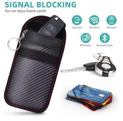 Car Key Signal Blocker Case Faraday Cage Fob Pouch Keyless RFID Blocking Bag car accessories Z251023