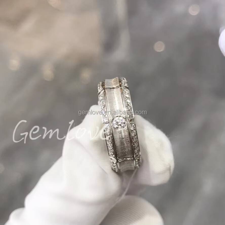 18K gold luxury fashion mens ring IGIcertified labgrown roundcut diamond micropav setting design specially crafted for him