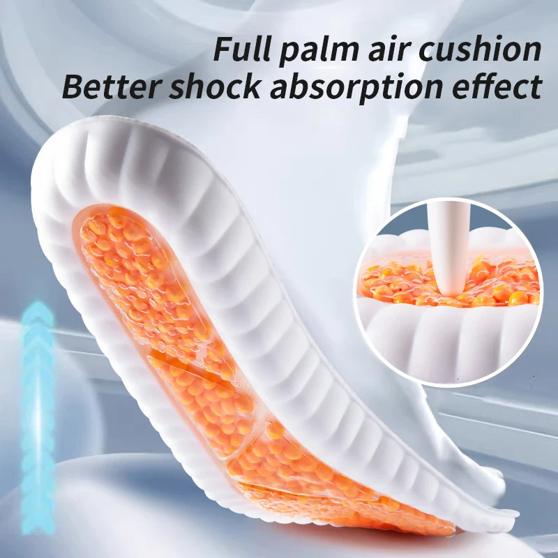 Air cushion TPU Upgraded Sports Shock Absorption Insoles High Elastic Running Sneaker Pads Rebound Deodorant Comfortable Feet C251020