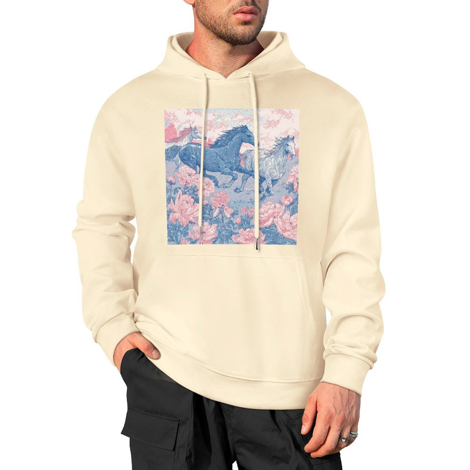 H Designer Fall Winter Hoodie Luxury Horse Print Design Unisex Long Sleeve Streetwear Hip Hop Oversized Fit Hoodie Men's Fashion Apparel H37