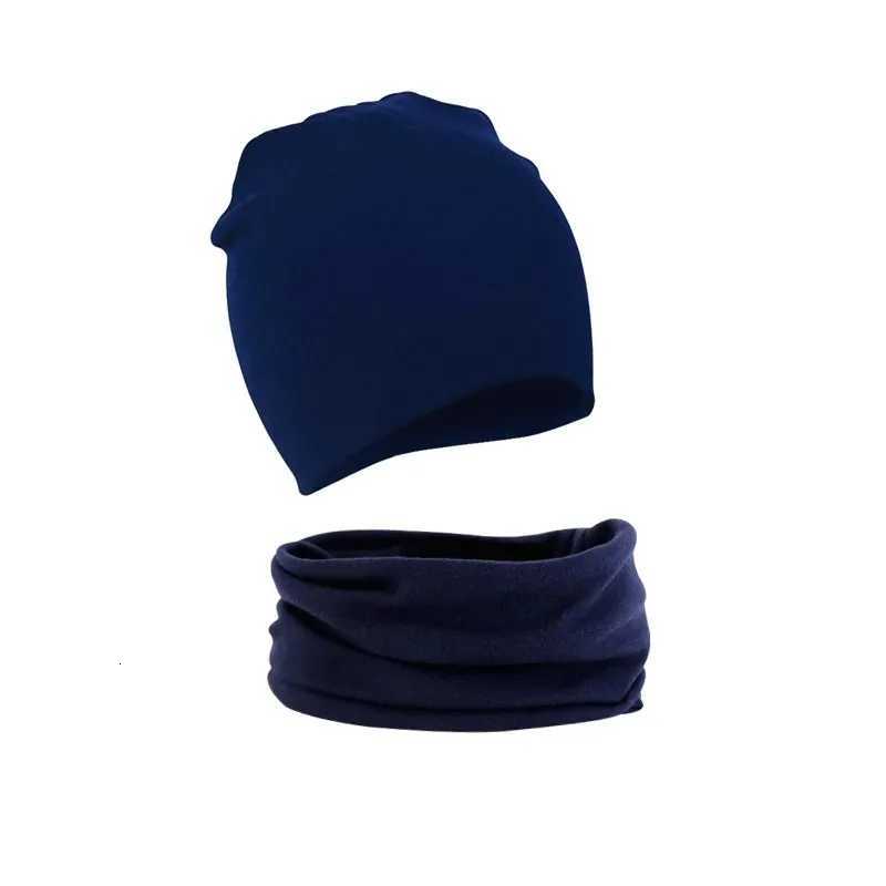 2Pcs Baby Beanie Hat Scarf Set Cotton Kids Cap for Girls Boys Elastic Candy Color Toddler Hat Kids Accessories Infant BonnetL251024
