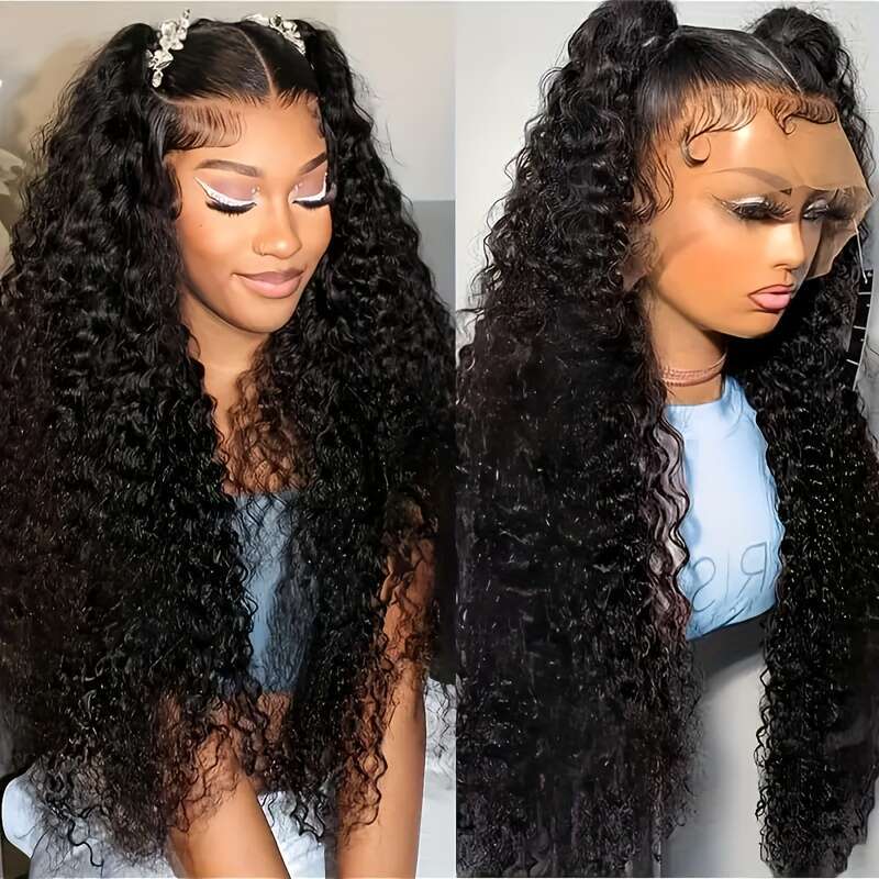 13x6 Water Wave Front Wig Brazilian 100% for Women Pre Plucked 200% Density HD Lace Frontal Wigs Human Hair