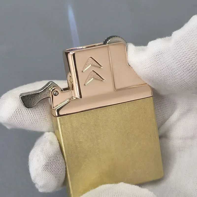 Chief Double Fire Switch Butane Lighter Brass Windproof Movement Gas Inflate Inner Insert Conventional ZP Replace Accessories D251024 W260202