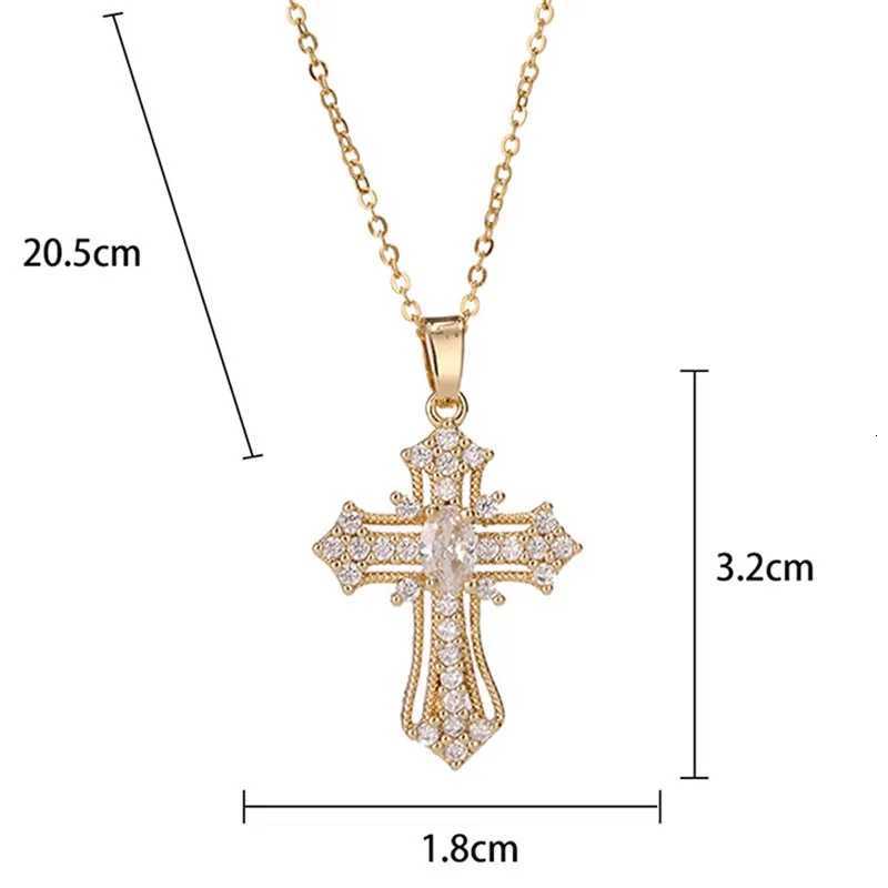 Men Women Hip Hop Zircon Cross Shiny Pendant Stainl Steel Necklace Charm Bling Exquisite Necklaces Jewelry Fashion GiftsXJ251024