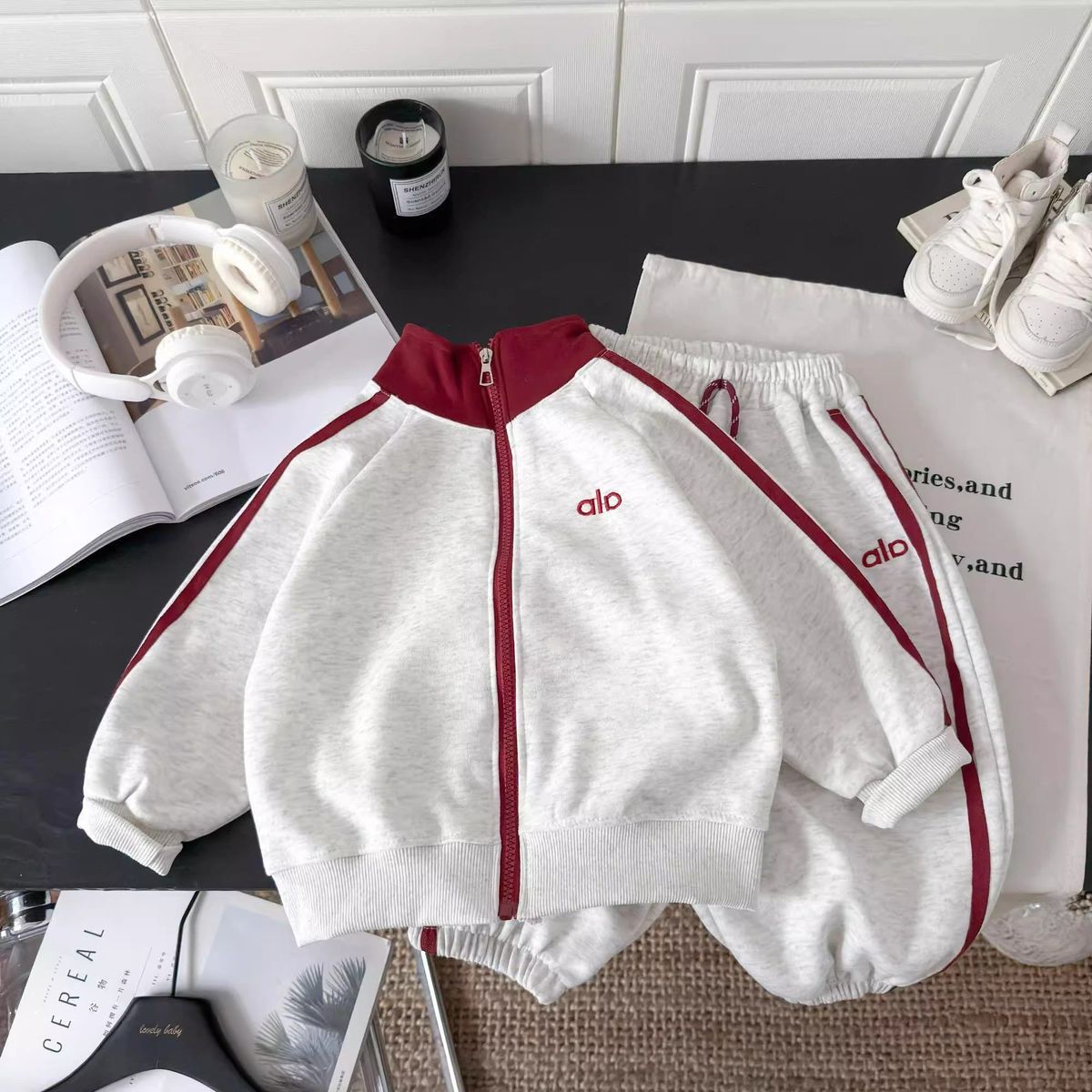 Designer kids clothing set Children's 2-Piece Outfit, Embroidered Hoodie Set for Autumn and Spring Free Shipping