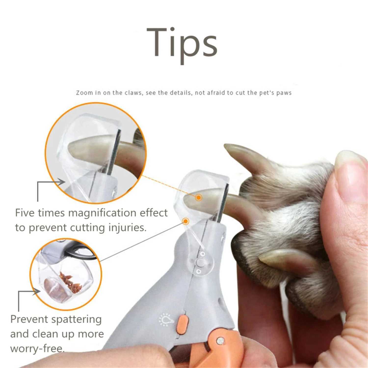 Pet Nail Clipper Scissors Pet Dog Cat Nail Cutter Toe Claw Clippers Scissor LED Light Nail Trimmer Pet Supplies Clippers for Men Z20251024