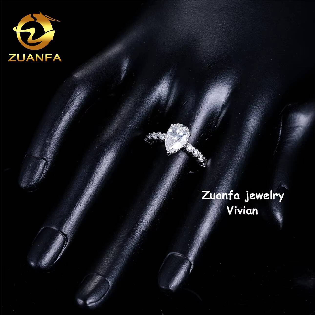 Fashion Sterling Silver 925 GRA Certificetation Iced Out VVS Moissanite Diamond Fine Jewelry Women Wedding Rings