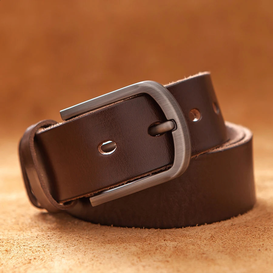 Top Cow genuine leather belts for men high quality fashion style vintage brown cowboy male belt 251013