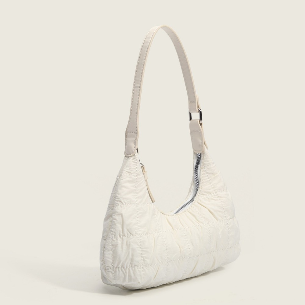 Feminine Casual Design Cream Color Puffy Shoulders Crossbody Tote for Girls