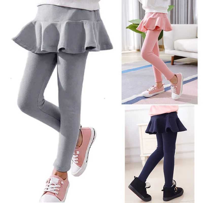 Winter Fleece lined Leggings For Baby Girls Children Legging With Skirt Thick Child Girls Pants Kids Girl Toddler Warm TrousersT251024