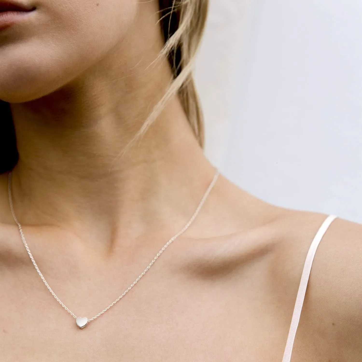 K Gold Plated Heart Necklace Silver Plated Necklace Cute Dainty Pendant Necklaces for Women Gift for Girls Gift for WomenXJ251024