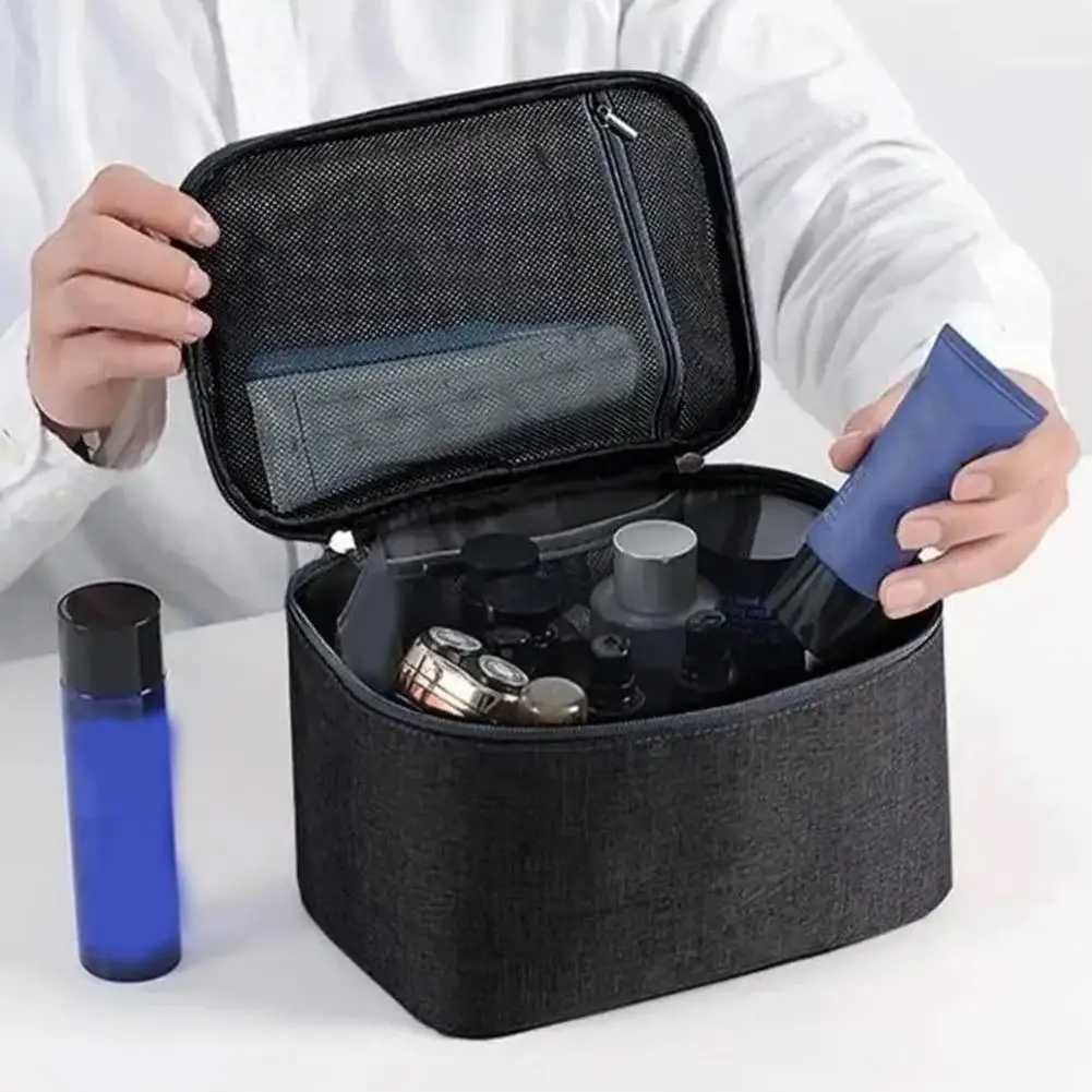 Waterproof Toiletry Bag for Men Women Large Capacity Travel Cosmetic Makeup Bag Portable Oxford Fabric Wash Bag with HandleT251024