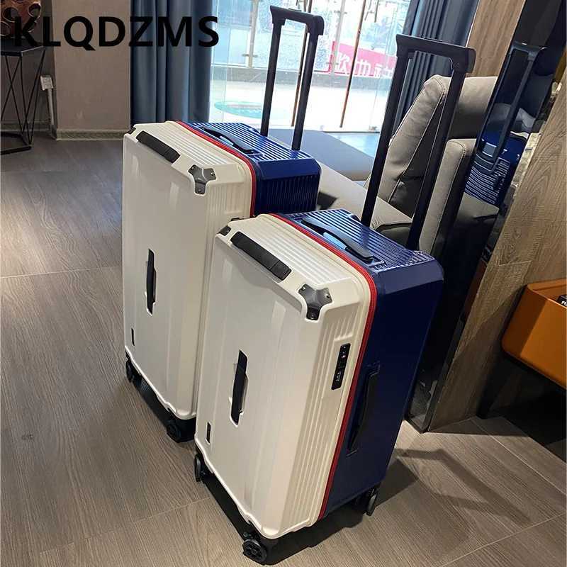 KLQDZMS Womens Suitcase Highquality Largecapacity Trolley Case ABS PC Family Travel Essentials Mens with Wheels LuggageW251024