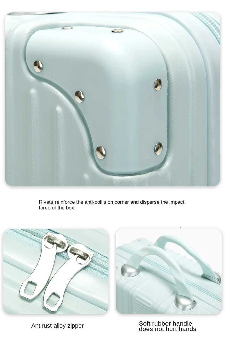 Cosmetic Handheld Luggage Women 14inch Makeup Bag Small Mini Travel Suitcase Password Box Boarding CaseW251024