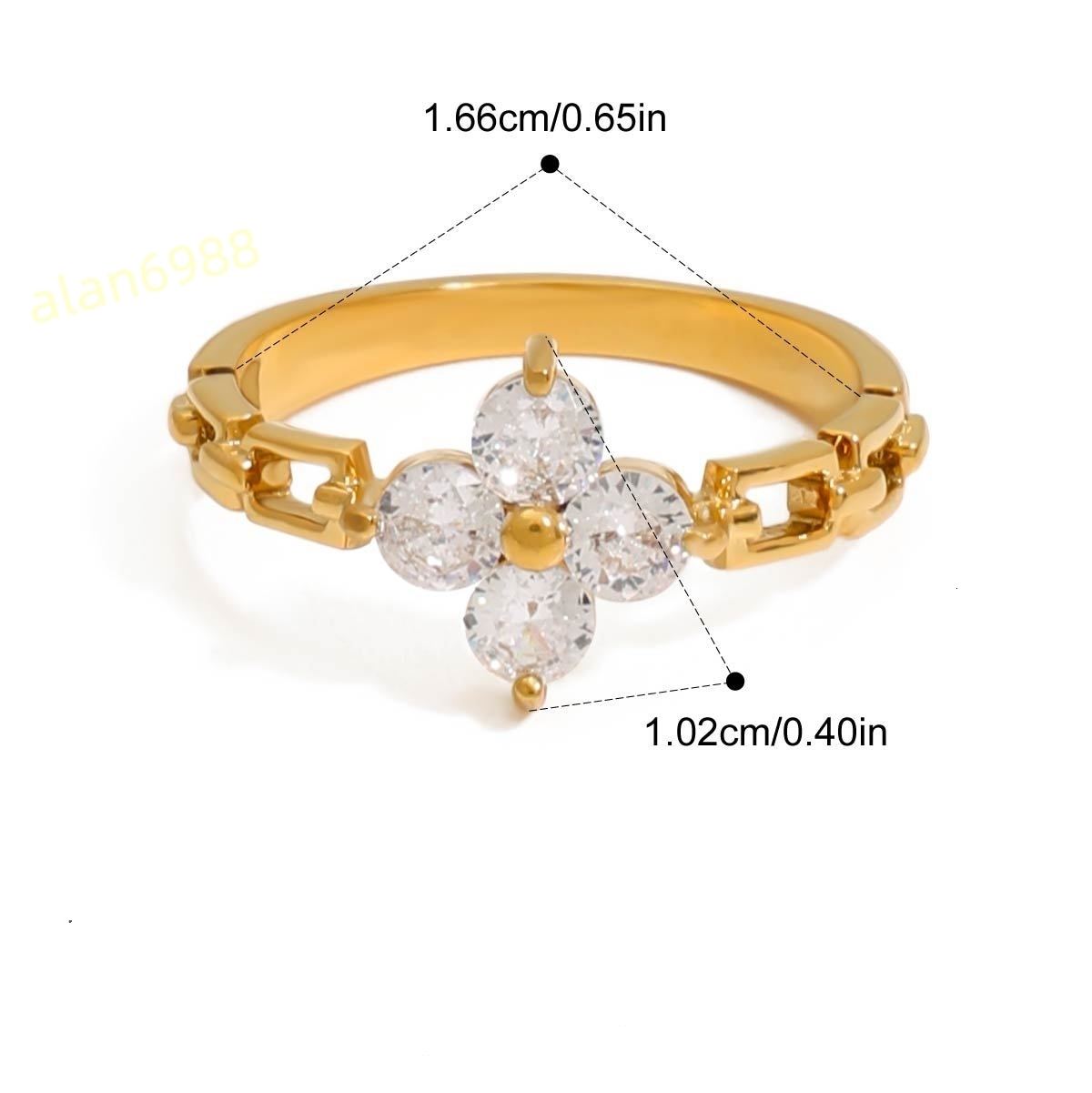 2025 Fashion Moissanite Rings Women Engagement Elegant Stainless Steel 18k Gold Watch Band Rings