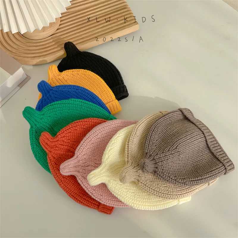 Korean Fashion Outdoor Warm Baby Bonnet Beanies Hats Candy Color Wool Caps Turban for Kids Children Girls Boys AccessoriesL251024