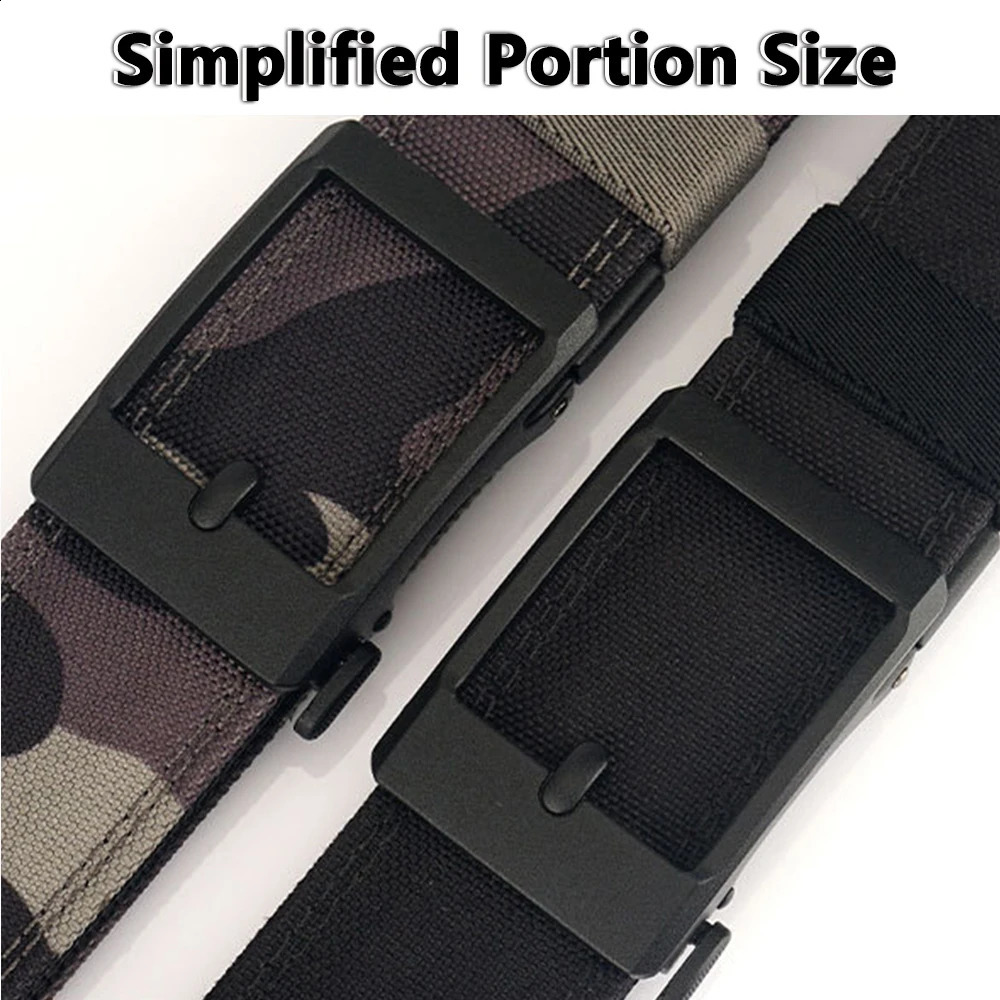 TUSHI Hard Thickened gun hanging doublelayer nylon cloth tactical belt for Men versatile outdoor automatic buckle mens belt 251013