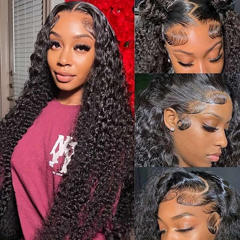 13x4 Water Wave Human Women, 250% Density HD Lace Front, Pre-Plucked with Baby Hair, Super Soft & Tangle-Free, Elegant Style for or Special Ocns, Ever