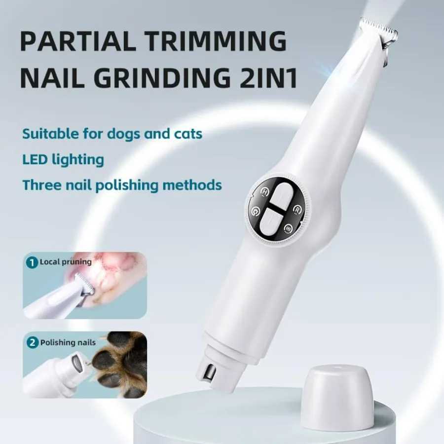 Cordless Electric Dog Paw Trimmer with Nail Grinder for Precise Grooming Low Noise Pet Grooming Kit Ideal for Trimming Nails H Z20251024
