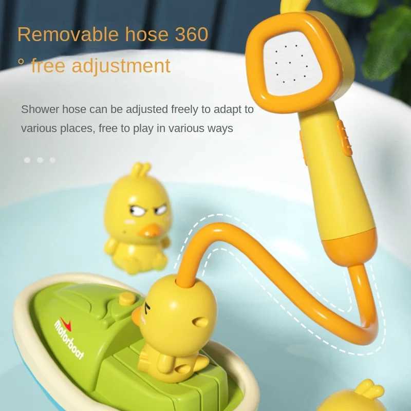 Toddler Toys Gifts Baby Bath Toys Cute Duck Electric Water Spray Bathroom Bathing Toys Kids Bath And Shower Bathtubs Interactive J251023