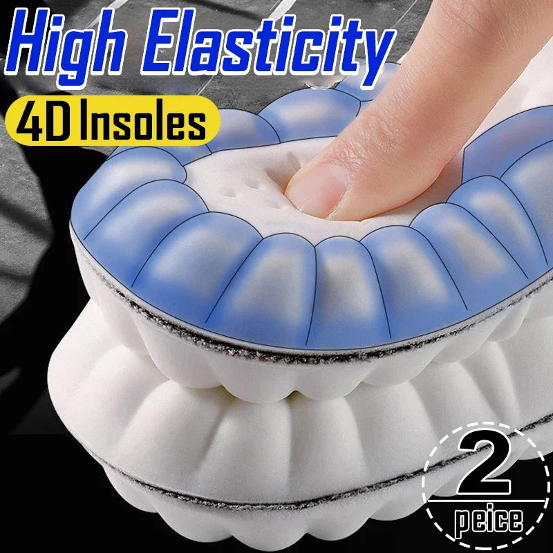 Soft High Elasticity 4D Latex Sport Insoles for Men Women Shoe Pads Breathable Deodorant Shockproof Cushion Arch Support Insoles251020