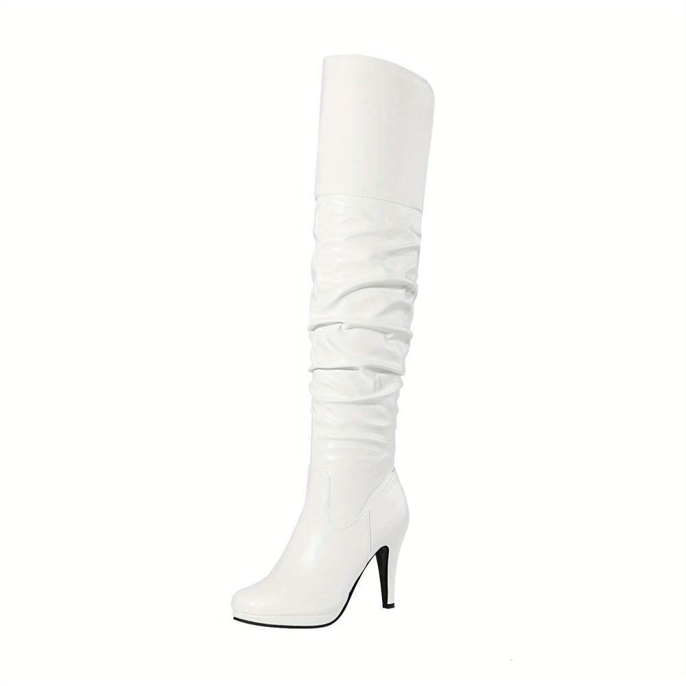 Women's Black Thigh High Chunky Heel Platform Over The Knee Boots Size 9.5 M US Sarah-Hi