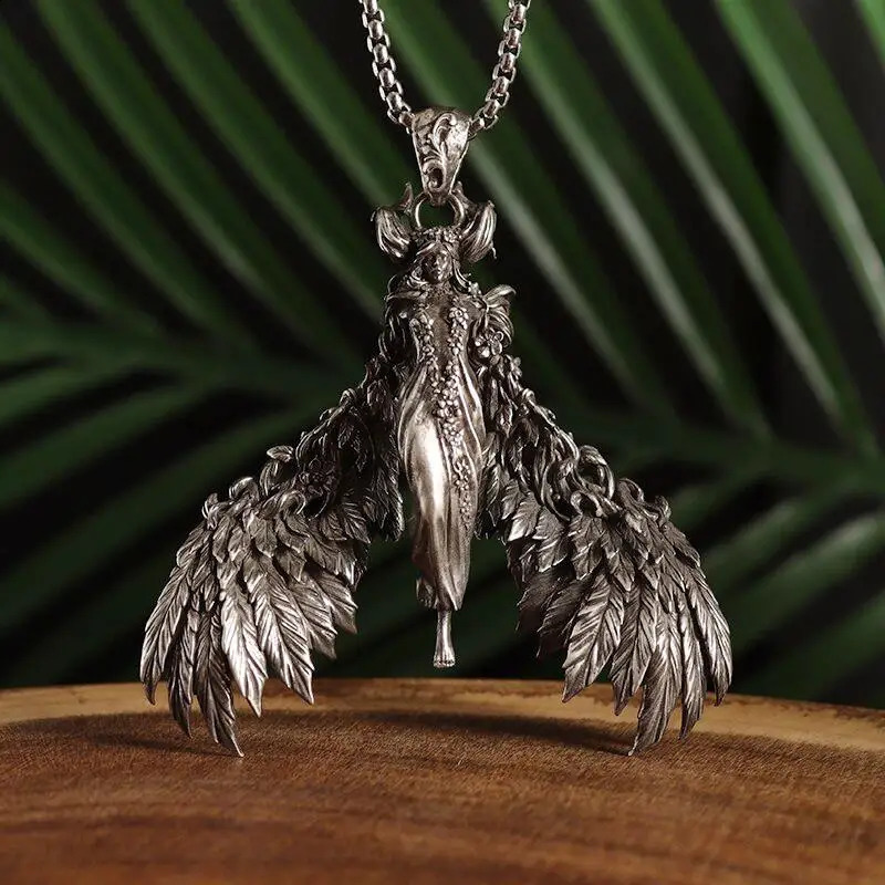 Gothic Evil Angel Witch Devil Pendant Necklace for Men and Women Punk Personality Trendy Cool Jewelry Gift 251023
