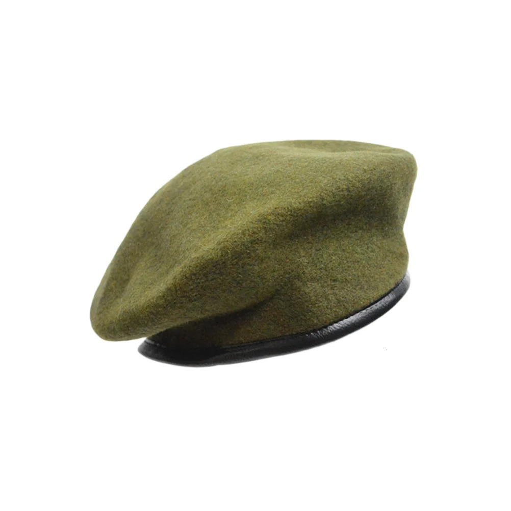 Unisex Pure Wool Beret Hat Army Green Lightweight Warm Comfortable Driving Peaked Cap Sunscreen Spring Autumn Fashion 251023