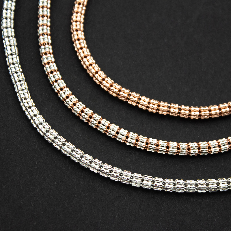 Hot Sale Ice Chain 925 Sterling Silver Diamond Cut Ice Moon Chain for Men Women