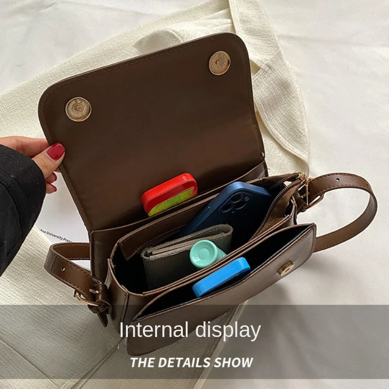 Advanced Texture Retro Small Saddle Bag Women 2024 AllMatch Messenger Bag Fashion Underarm Bags Square Sling Bag 251023