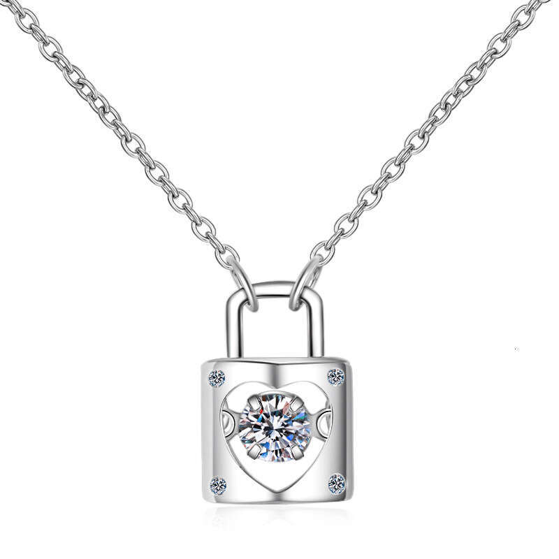 DHCollections-- S Pure Sier Moissanite Smart Necklace Lock Love Lifetime Any Appraisal
