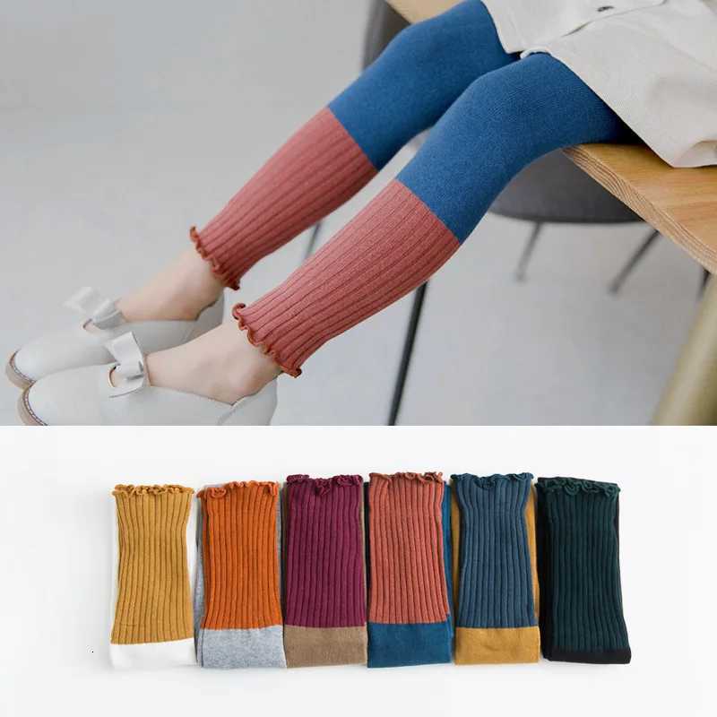 Baby Cotton Leggings for Girls Double Needle Patchwork Spring Autumn for Infant Fashionable Kids LeggingT251024