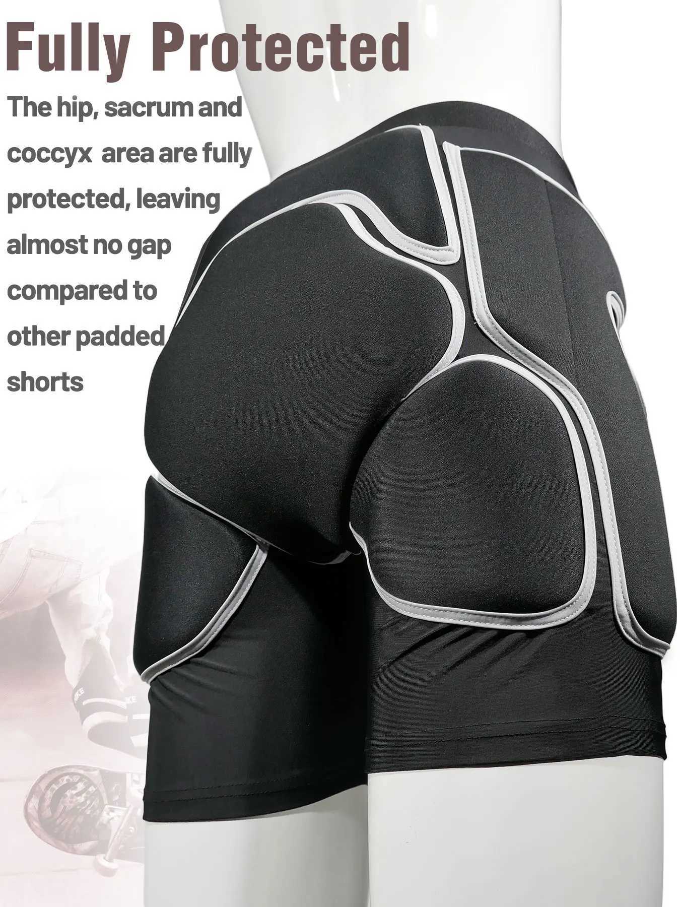 AVIVOR Protective Padded Shorts for SnowboardSkate and SkiFull Protection for HipButt and TailboneW251024