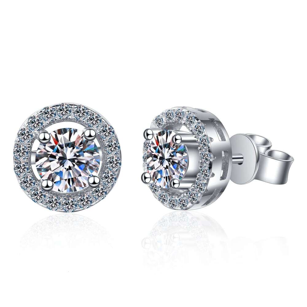 DHCollections-- Moissanite Dia Earrings S Sterling Sier Student Women Korean and Japanese Simple Personality Versatile Jewelry Straight