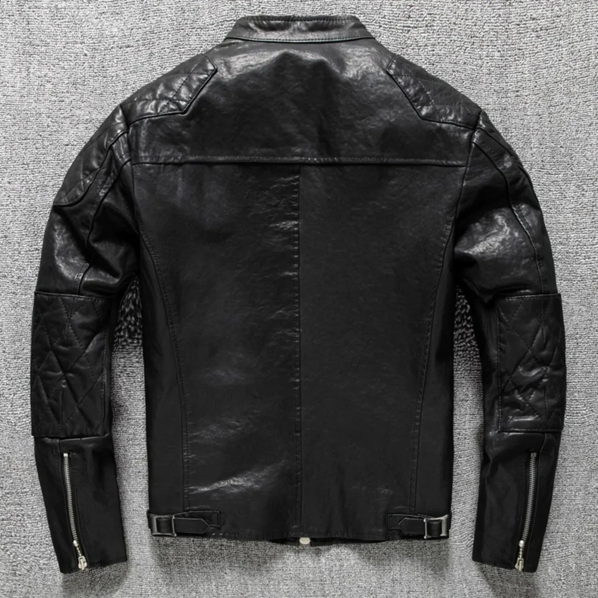 Sheepskin Vegetable Tanned Vintage Washed Distressed Top Layer Genuine Leather Jacket For Men Motorcycles Short Leather Jacket 251023
