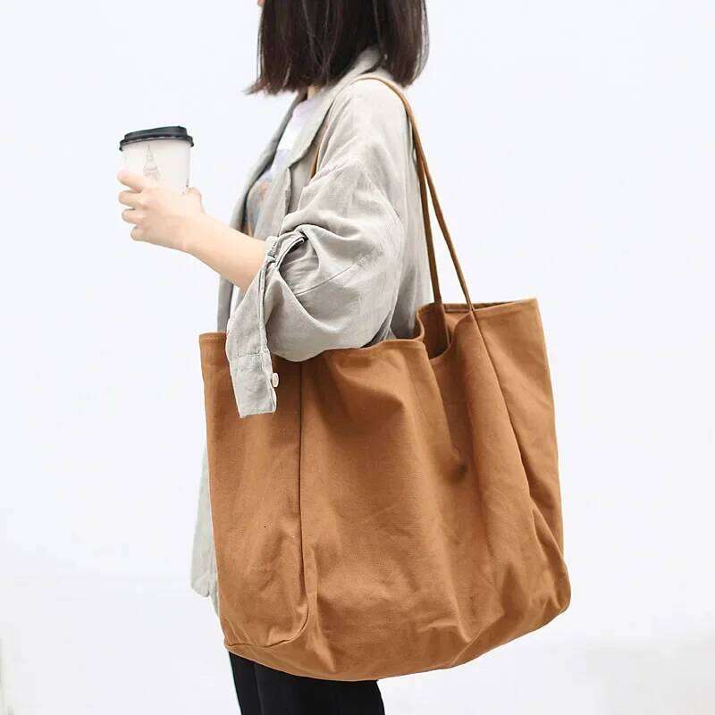 New Women Handbags Reusable Canvas Shoulder Bags Multifunctional Large Capacity Shopping Casual Hand Bag Bolsas Feminina