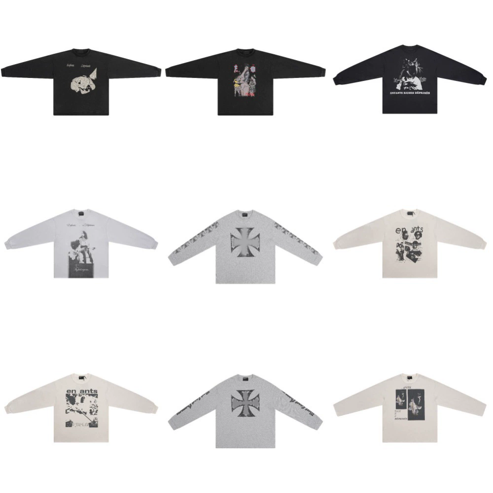 Autumn Men's T-Shirts Waffle Sanskrit West Coast Choppers Long-sleeved Shirt Men Women Apricot-colored Round Neck West Coast Tees